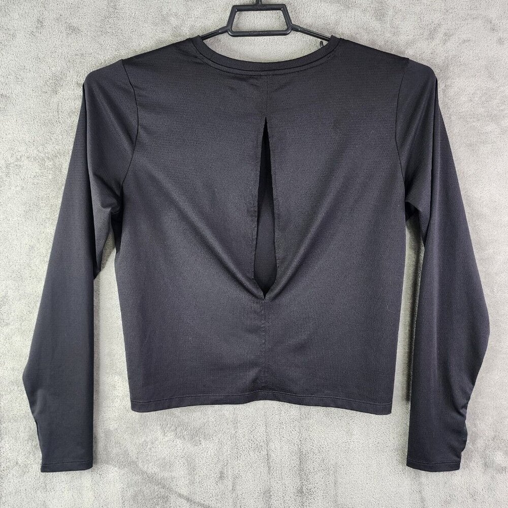 Womens Black Sports Illustrated Open Back Tee Top Shirt Long Sleeve Size XL - Picture 11 of 15